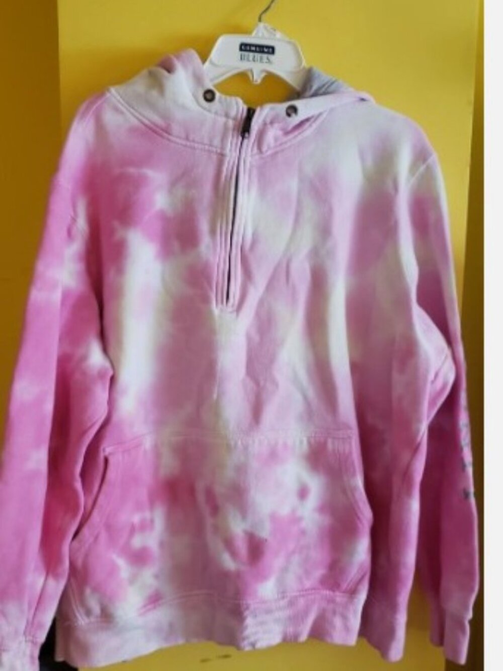 Lincoln Outfitters Long Sleeve 1/4 Zip Pullover Hoodie Pink Tie Dye 3XL
